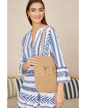 Yumi' Handmade Crochet Flower Bag - Blue