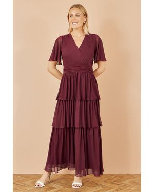 Yumi' Mesh Tiered Maxi Dress