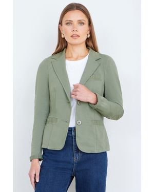 Yumi' Stretch Cotton Blazer - Green