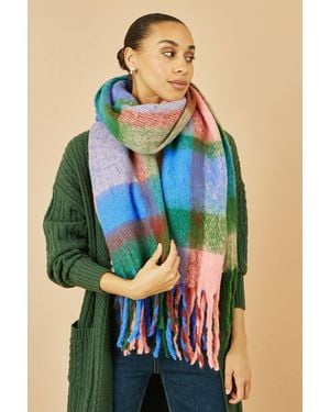Yumi' And Check Soft Scarf - Blue