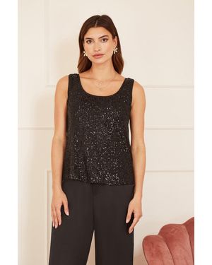 Yumi' Sequin Vest - Black