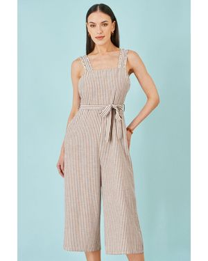 Yumi' Stripe Strappy Jumpsuit - Blue