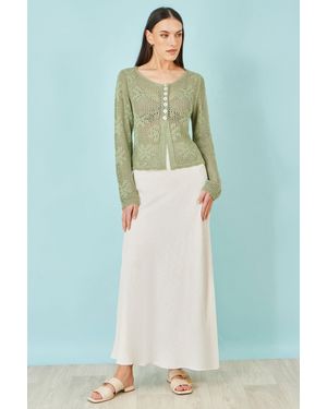 Yumi' Viscose Maxi Skirt - Green