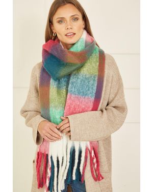 Yumi' Check Soft Scarf - Blue