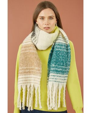 Yumi Accessories Yumi And Oversize Fluffy Scarf - Yellow