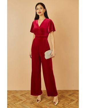 Yumi' Jumpsuit With Angel Sleeves - Red