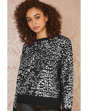 Mela All Over Sequin Relaxed Fit Jumper - Black
