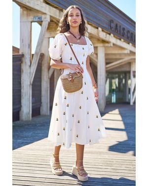 Yumi' Woven Rattan Handbag With Buckle - Brown