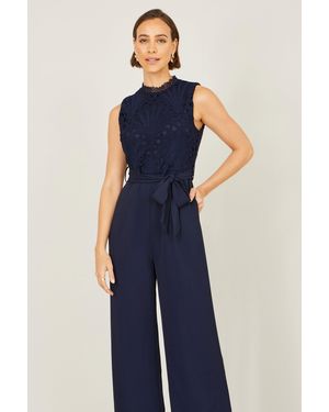 Yumi' Lace Sleeveless Jumpsuit - Blue