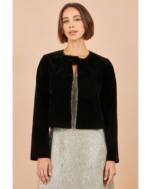 Yumi' Velvet Bow Jacket - Black