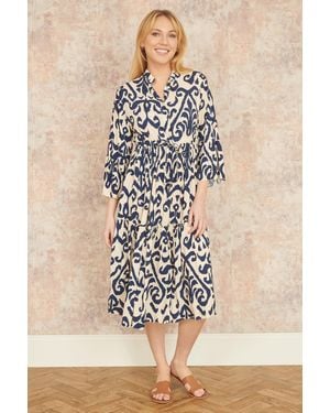 Yumi' Block Print Kaftan - Natural