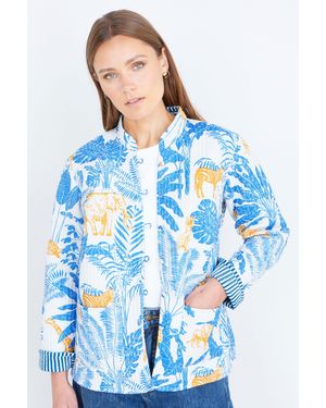 Yumi' Jungle Reversible Cotton Quilted Jacket - Blue