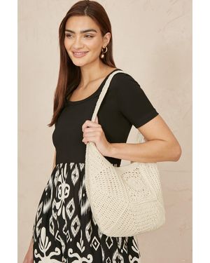 Yumi' Handmade Crochet Shoulder Bag - Natural