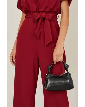 Yumi' Textured Small Knot Handle Handbag