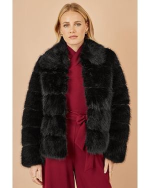 Yumi' Luxe Faur Fur Coat - Black