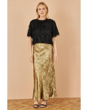 Yumi' Satin Midi Skirt - Metallic