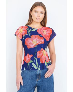 Yumi' Poppy Mesh Top - Blue