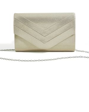 Yumi' Shimmer Envelope Clutch Bag - Natural
