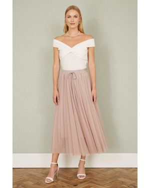 Yumi' Mesh Tulle Skirt - Natural