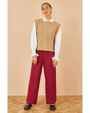 Yumi' Wide Leg Trousers - Red