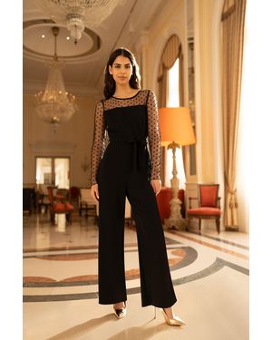 Yumi' Spot Mesh Stretch Jumpsuit - Orange