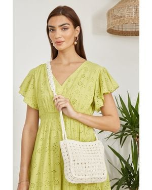 Yumi' Handmade Crochet Shoulder Bag - Yellow
