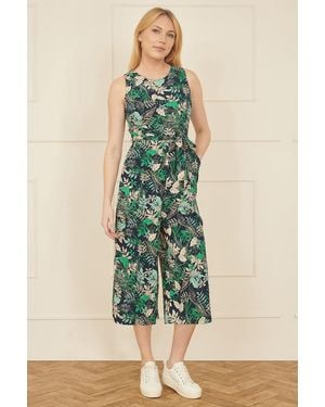 Yumi' Leaf Culotte Jumpsuit - Green