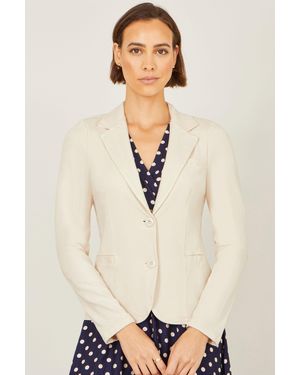 Yumi' Stretch Cotton Blazer - Natural