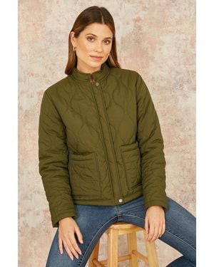 Yumi' Short Quilted Jacket - Green