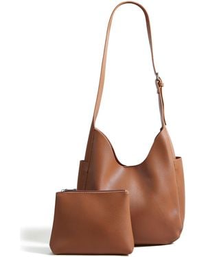 Yumi' Shoulder Bag With Detachable Inside Purse - Brown