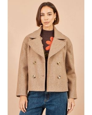 Yumi' Boxy Cropped Jacket - Natural