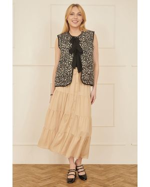 Yumi' Midi Boho Skirt - Natural