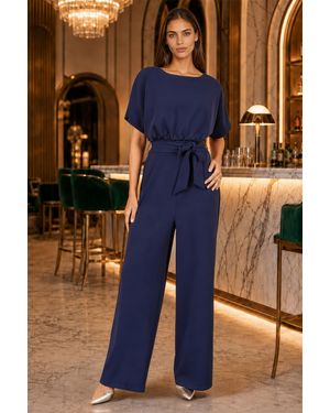 Yumi' Batwing Stretch Jumpsuit - Blue