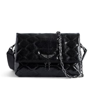 Zadig & Voltaire Bolso Rocky Glossy Wild Acolchado - Negro