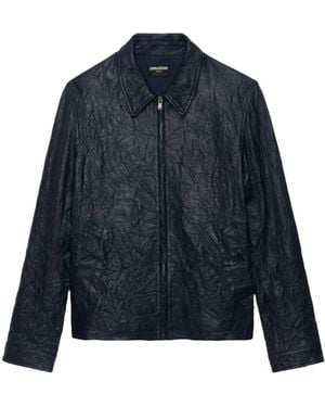 Zadig & Voltaire Loumy Leather Jacket - Blue
