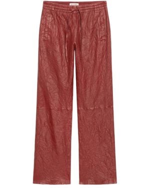 Zadig & Voltaire Pocha Crinkled Leather Trousers - Red