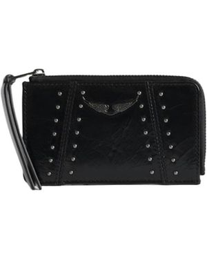 Zadig & Voltaire Zv Card Vintage Patent Studs Cardholder - Black