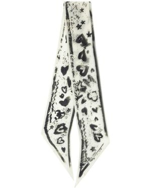 Zadig & Voltaire Foulard jessie 100% soie - Blanc