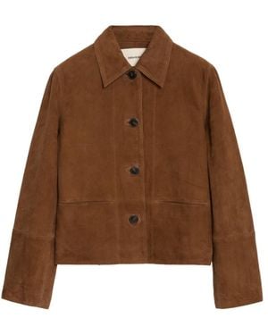 Zadig & Voltaire Lessa Suede Leather Jacket - Brown
