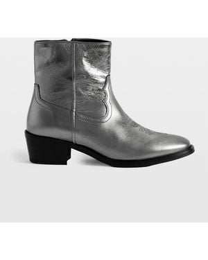 Zadig & Voltaire Tex Low Metal Ankle Boots - Gray