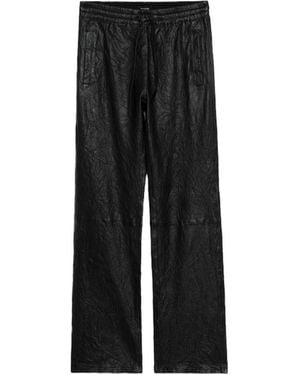 Zadig & Voltaire Pocha Crinkled Leather Trousers - Black