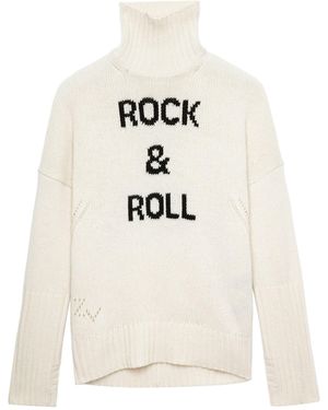 Zadig & Voltaire Alma Rock & Roll Jumper 100% Wool - White