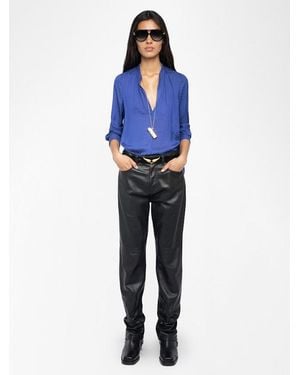Zadig & Voltaire Blusa Tink Satén - Azul