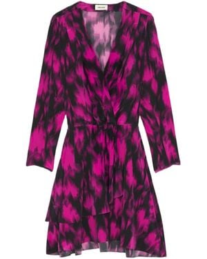 Zadig & Voltaire Rogers 100% Silk Dress - Purple