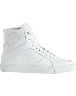 Zadig & Voltaire High Flash Leather High-Top Trainers - White
