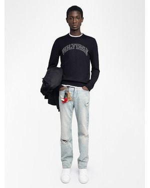 Zadig & Voltaire Kennedy Jumper 100% Merino Wool - Blue