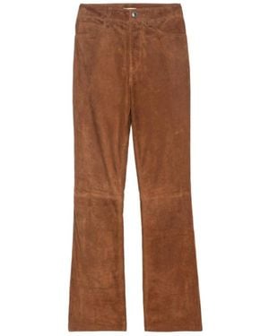 Zadig & Voltaire Pistol Trousers 100% Suede Leather - Brown