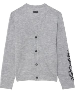 Zadig & Voltaire Remi 100% Wool Cardigan - Grey
