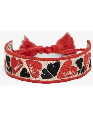 Zadig & Voltaire Zadig Woven Heart Bracelet - Red