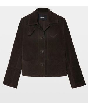 Zadig & Voltaire Lessa Suede Leather Jacket - Black